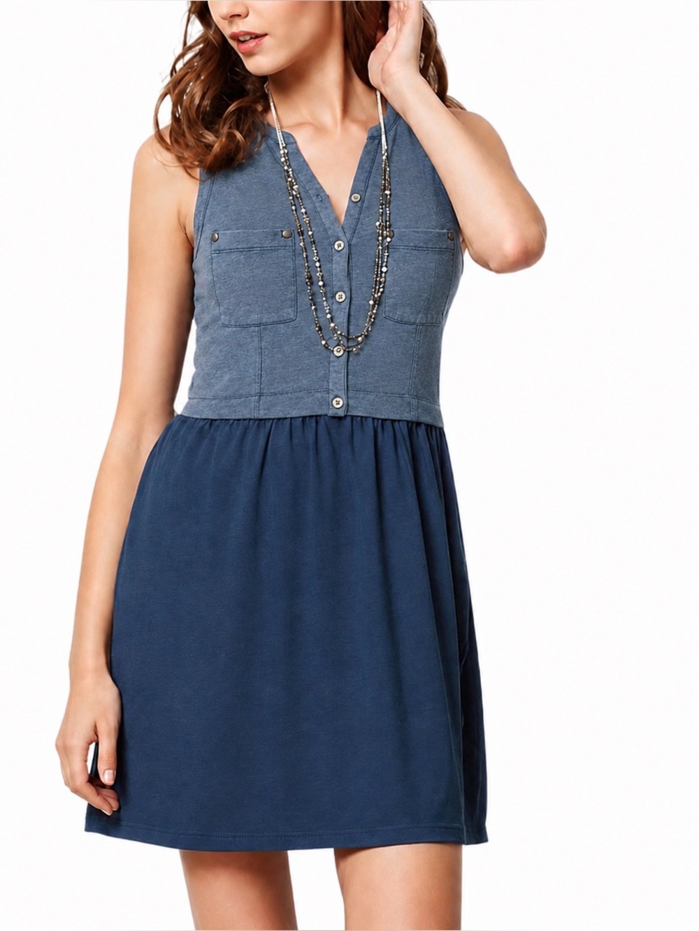Saturday Sunday blue contrast mini dress, small